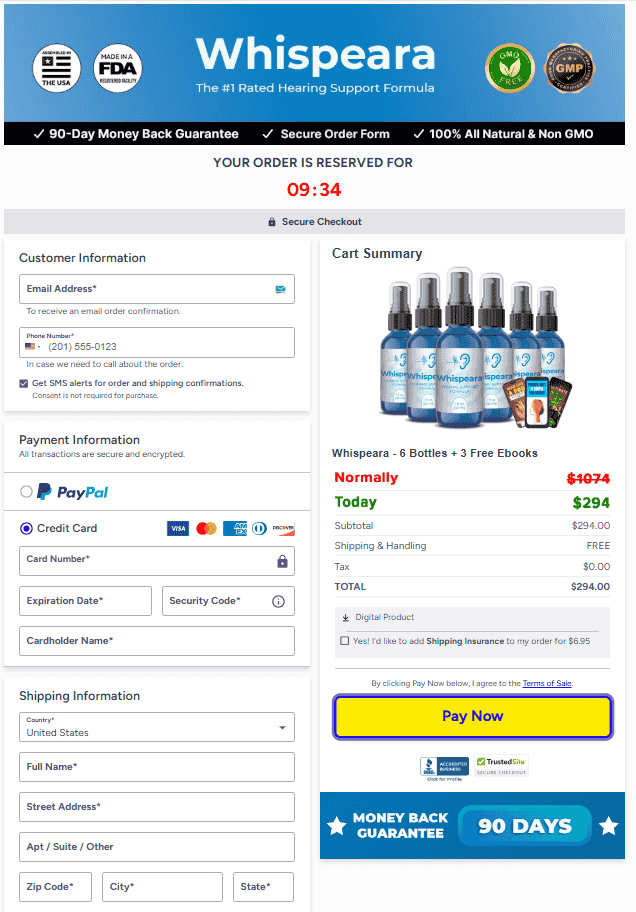 Whispeara-checkout-page